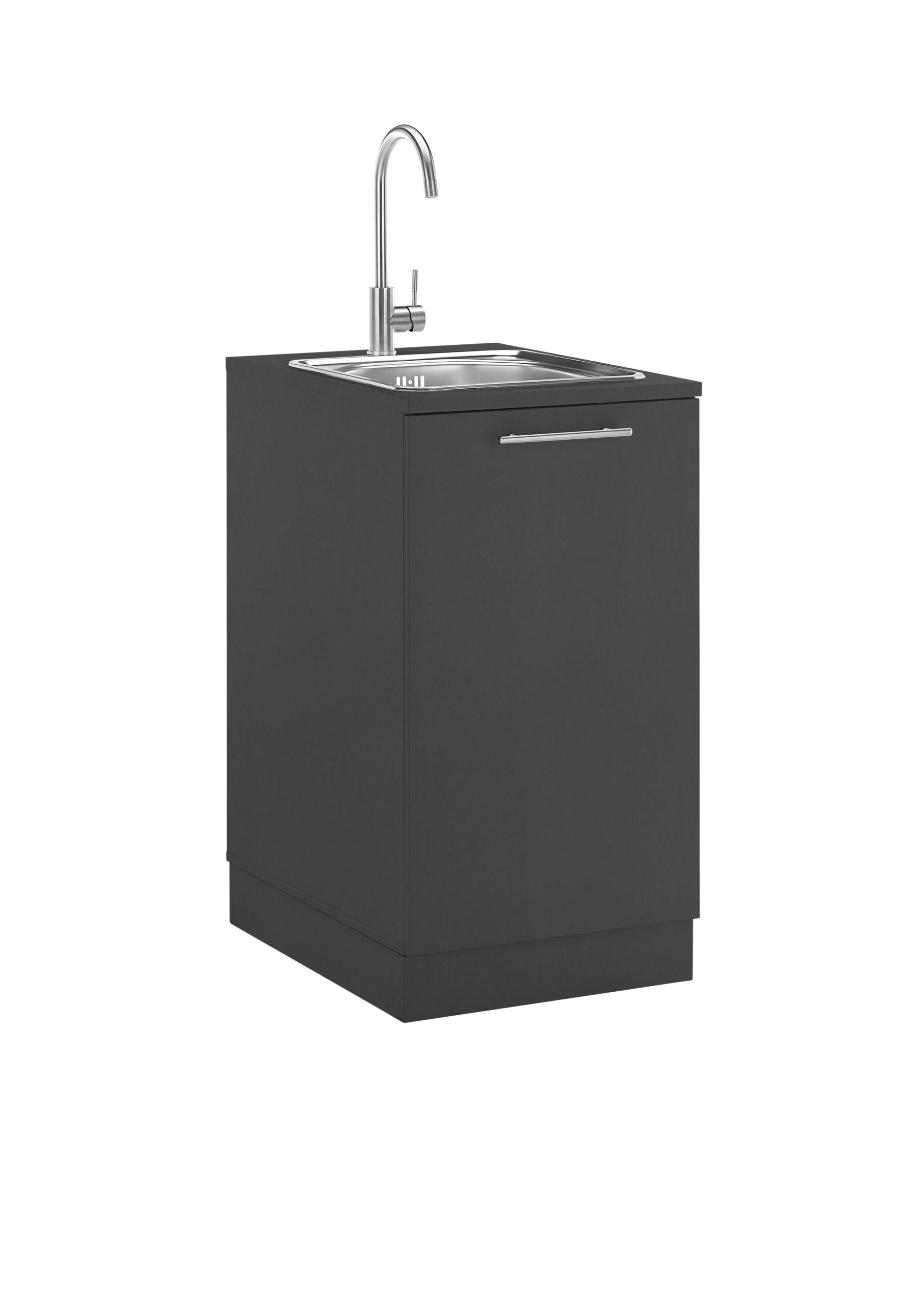 Laundreezy LDSPU50A mit Spüle und Sockel Freisteller seitlich Anthrazit_72-201-C0